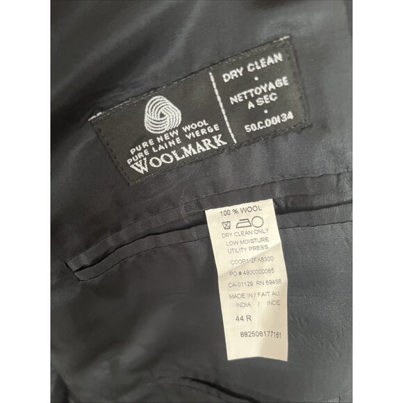 Chaps RL Blazer Mens 44R Navy Blue Wool Sport Coat Gold Buttons Classic Jacket - Picture 4 of 5